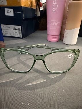 Classic Reading Glasses in Transparent Green – +3.00 Strength